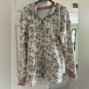 New Michelle Mae Floral Half-Zip Hoodie